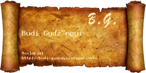 Budi Gyöngyi névjegykártya
